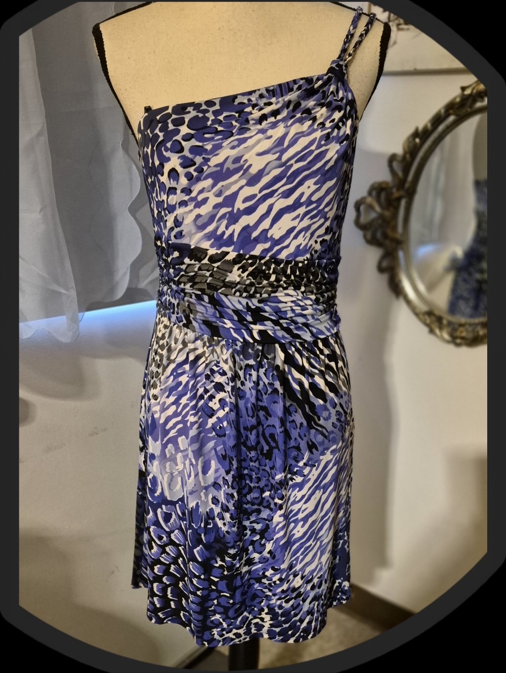 Laundry by Design One Shoulder Animal/Abstract Ruched Bodycon Cocktail Dress